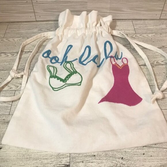 NWOT BUCKHEAD BETTIES Lingerie Embroidered Travel Bag Drawstring Closure - Picture 2 of 7